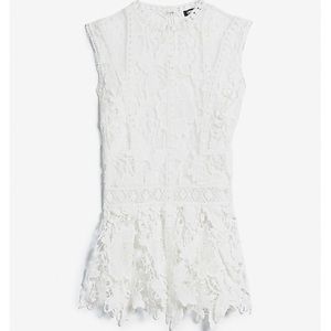 Sheer lace peplum tank